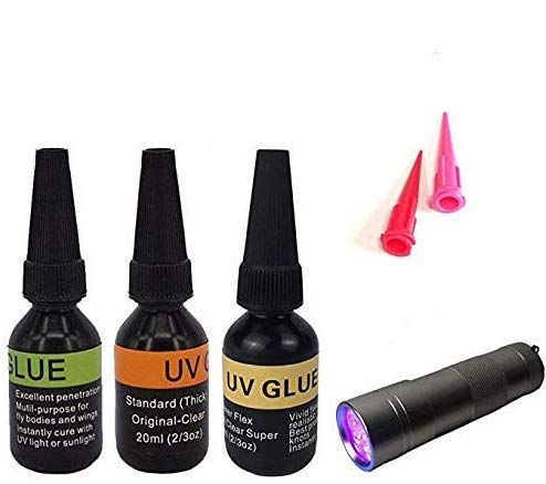 Riverruns UV Clear Glue Three Formula Thick,Thin and Super Flew +