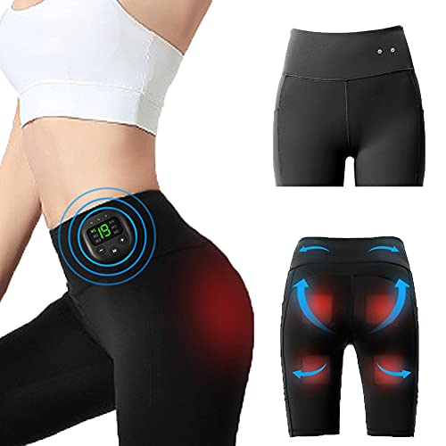 High Waist Shorts Yoga Pants with EMS Muscle Stimulator Rechargeable,  Buttock Ultimate EMS Stimulator for Men and Women 8 Modes 19 Intensity  Levels Large