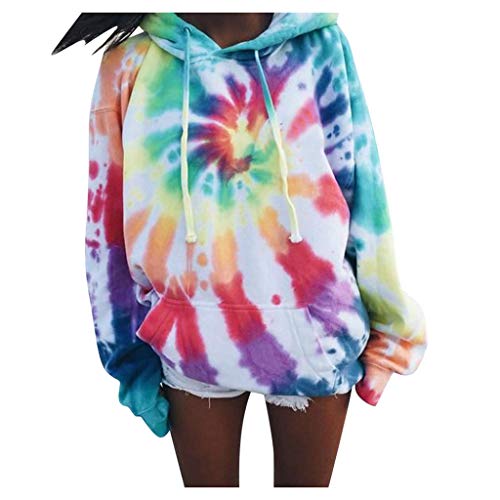 Sweatshirts for Women,Womens Tie Dye Hooded Sweatshirts Long