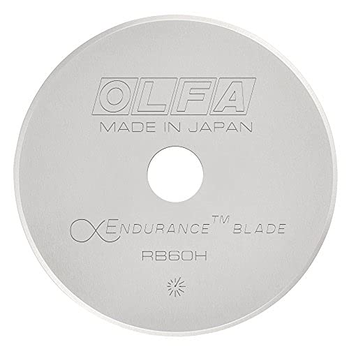 OLFA 60mm Rotary Cutter Replacement Blade, 1 Blade (RB60H-1) - Tungsten  Steel Endurance Circular Rotary Fabric Cutter Blade for Quilting, Sewing,  and Crafts, Fits Most 60mm Rotary Cutters