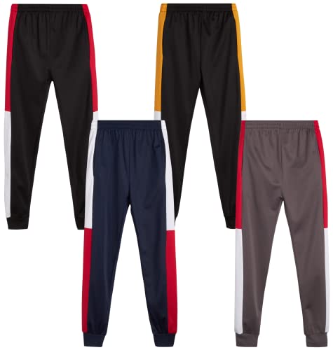 STX Boys' Track Pants - 2 Pack Performance Tricot Sport Jogger Sweatpants  (4-16) Navy/Grey 4