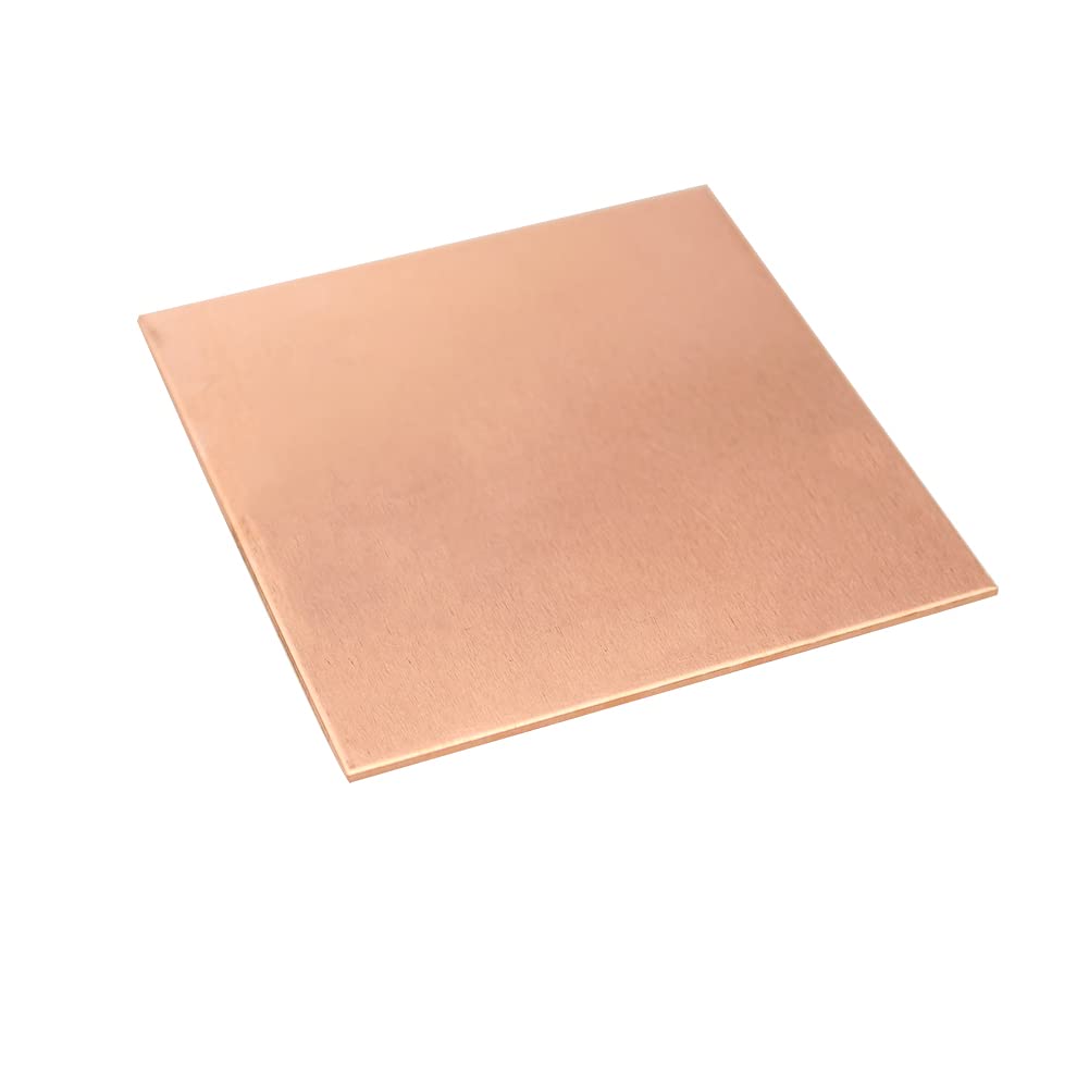 Tynulox 18 Gauge 99.9% Pure Copper Sheet 1 Pcs (0.04 x 7.9 x 7.9