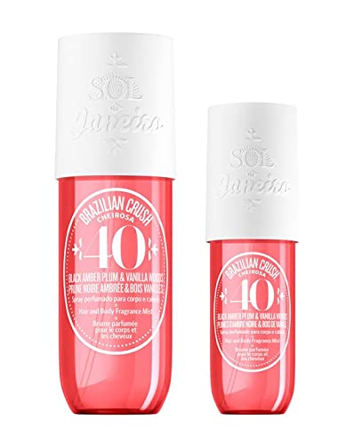 Brazilian Crush Cheirosa 40 Hair & Body Perfume Spray Mist Full Size and  Travel Size Bundle