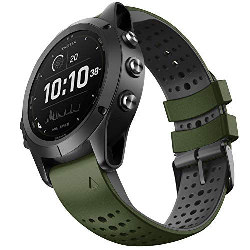  Adjustable Nylon Elastic Bands Compatible with Garmin Fenix  5/Fenix 5plus/Fenix 6/Fenix 6pro/Forerunner 935, 22mm Width Breathable  Replacement Band for Forerunner 945/Approach s60 (Army Green) : Electronics