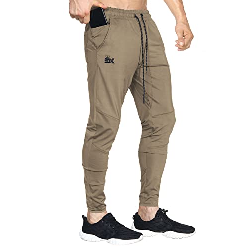 BROKIG Mens Jogger Sport Pants, Casual Zipper Gym Workout Sweatpants Pockets