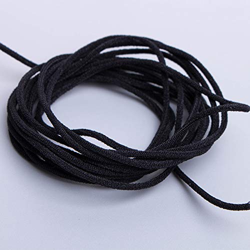 Elastic Cord for Masks 1/8 inch Black Elastic Bands for Knit Sewing Crafts  DIY Ear Band Loop 10 Yard