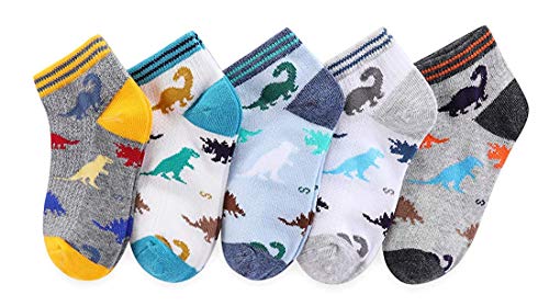 Kids' Sof Sole Dino 2.0 6 Pack Ankle Socks Small Multi