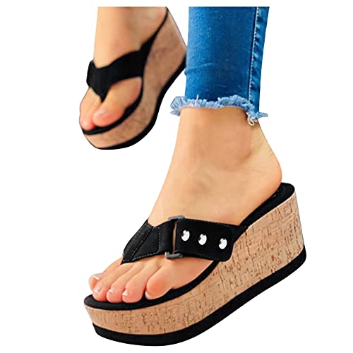Roman Platform Wedge Sandals For Women Summer Casual Cork Footbed
