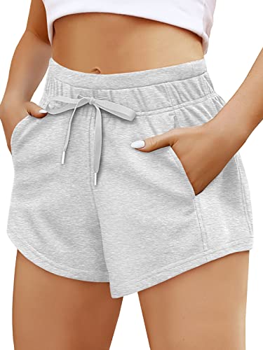 Women's High Waist Shorts with Pockets Adjustable Drawstring Side