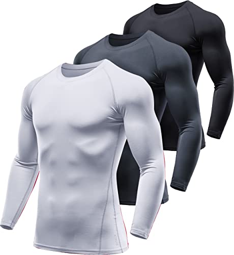 ATHLIO 1 or 3 Pack Men's Thermal Long Sleeve Compression Shirts