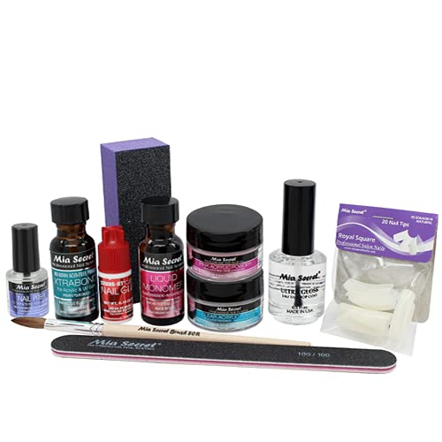 baños mineral Prevención Mia Secret Acrylic Nail Kit/set For beginners - Nails Kit With Pink Acrylic  Powder and Clear