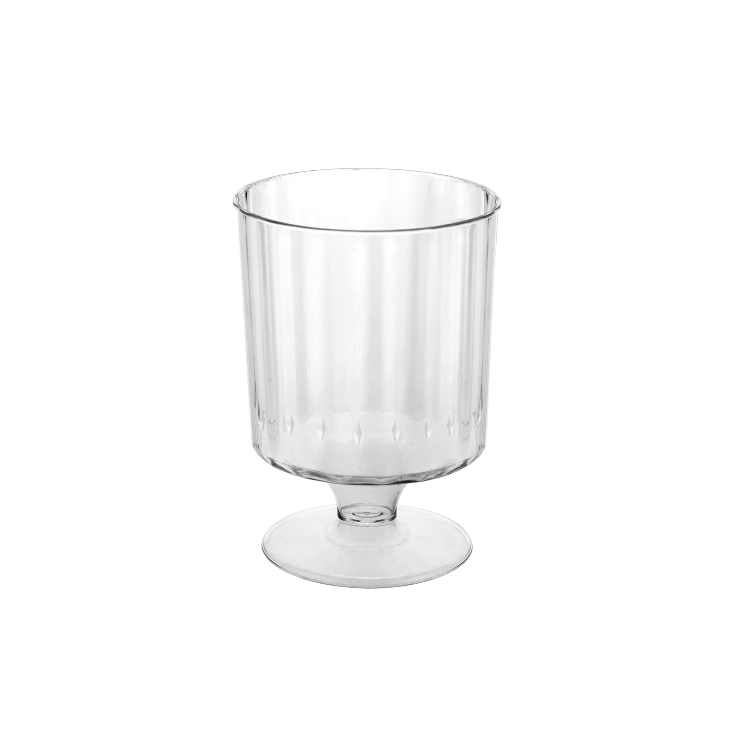 Party Essentials Hard Plastic Two Piece 5.5-Ounce Wine Glasses, Clear, Pack  of 20