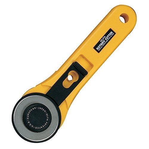 OLFA 45mm Straight Handle Rotary Cutter (RTY-2/G) - Rotary Fabric Cutter  w/Blade Cover for