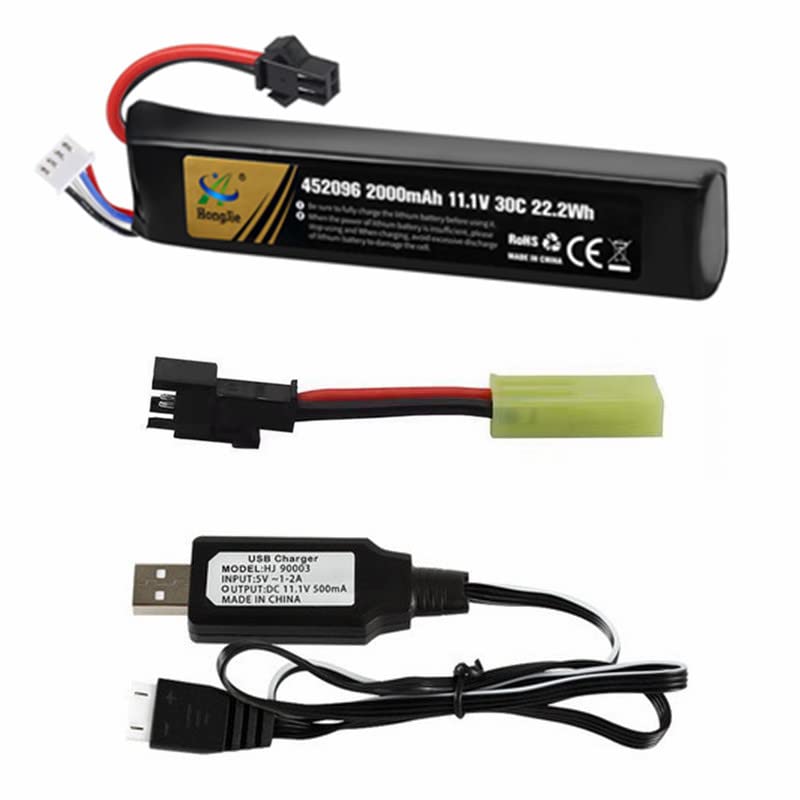11.1V Airsoft Battery 2000mAh 452096 Lipo Airsoft Gun Batteries with SM