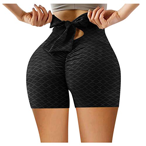 xatos Women's Workout Shorts Scrunch Booty Yoga Pants Running Compression  Exercise Middle Waist Butt Lifting Leggings Small D1-black