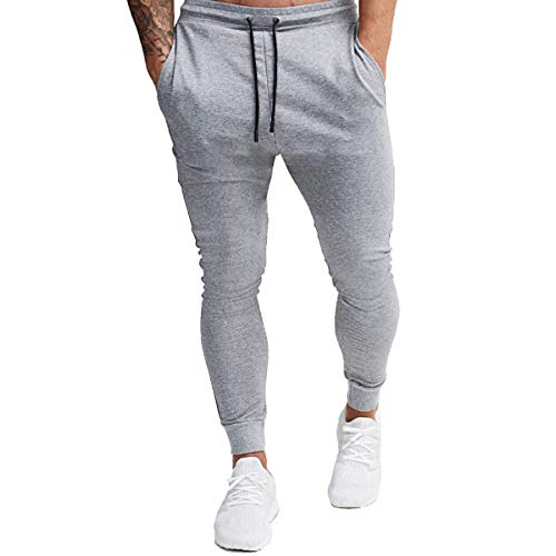 A WATERWANG Men's Slim Jogger Pants, Tapered Athletic Sweatpants for  Jogging Running Exercise Gym Workout Light