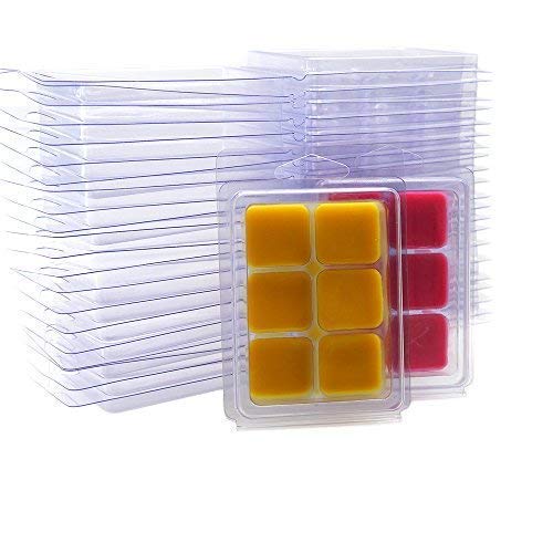 DGQ Wax Melt Molds - 50 Packs Clear Empty Plastic Wax Melt Clamshells for  Wickless Wax Melt Candles