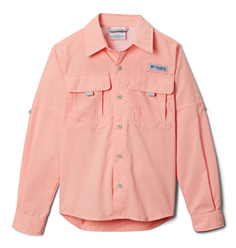 Columbia Boys' PFG Bahama Long Sleeve Shirt Tiki Pink Small
