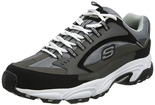 Skechers Sport Men's Stamina Nuovo Cutback Lace-Up Sneaker 10.5 Wide  Charcoal Cutback