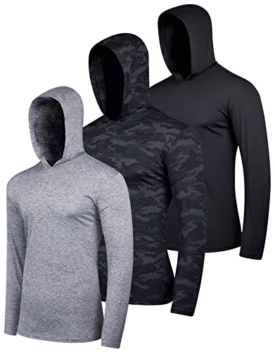 Real Essentials 3 Pack: Men's Dry Fit Moisture Wicking Long Sleeve Active  Athletic Hoodie Pullover Sweatshirt (Big & Tall) Standard X-Large Set 5