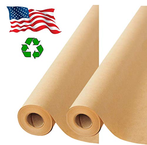 2 Rolls Pack -- Brown Kraft Paper Made in USA 17.75 x 1200 Per Roll (200  feet) Ideal for Gift Wrapping, Art, Craft, Packing, Shipping, Floor  Covering, Dunnage, Table Runner, 100% Recycled Material