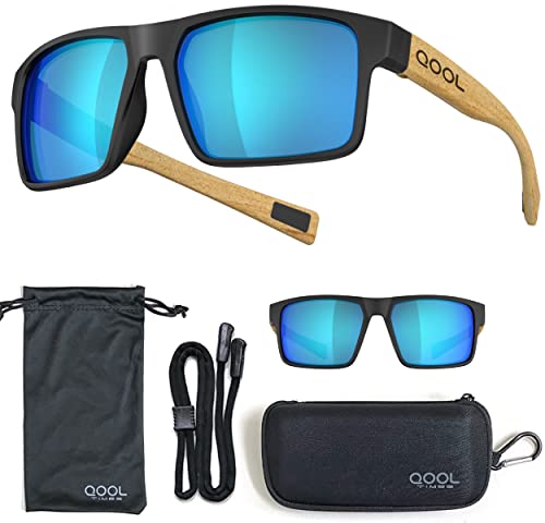 QOOL TIMES rectangle Polarized fishing Sunglasses for Men Women