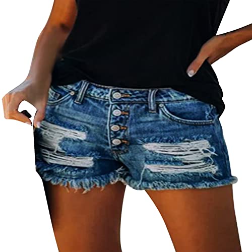 Vintage High Waist Denim Shorts for Women