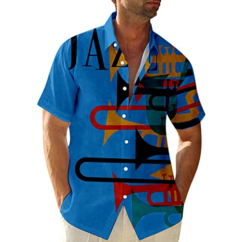 2022 Summer Print T Shirt Men Zip Stand Collar Short Sleeve Casual