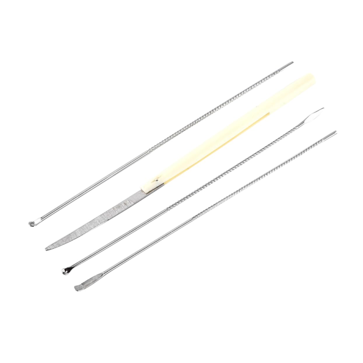 Stainless Steel Ear Cleaning Tool Set - Long Handle Ear Spoon & Grill ...