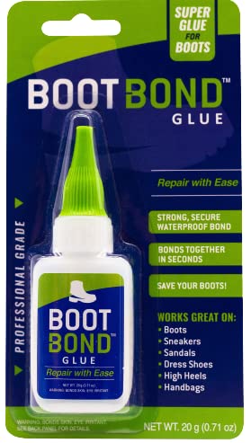BOOT BOND Boot Glue - Quick Dry Boot Repair Formula Works in Seconds -  Tough But Flexible Glue