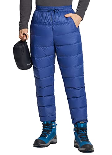 BALEAF Men's Warm Down Pants Ultralight Water Resistance Packable Winter  Snow Puffer Pant Navy Blue Small