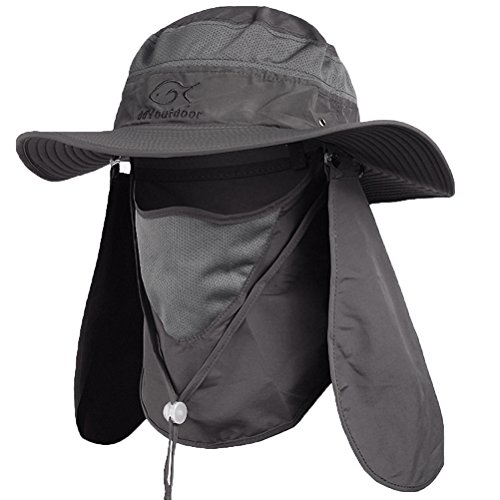 Ddyoutdoor 07-281 Fashion Summer Outdoor Sun Protection Fishing Cap Neck  Face Flap Hat Wide Brim