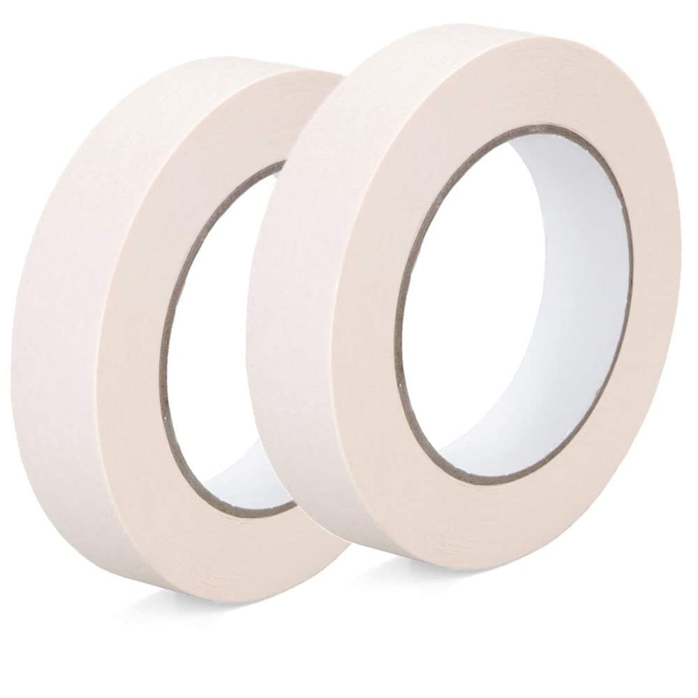 Zo.Yehaa Masking Tape 1 inch X 55 Yards X 2 Rolls White Painters Tape  General Purpose Tape for Arts DIY Crafts Painting Labeling Decoration  School Projects Home Office Beige White 1 Inch