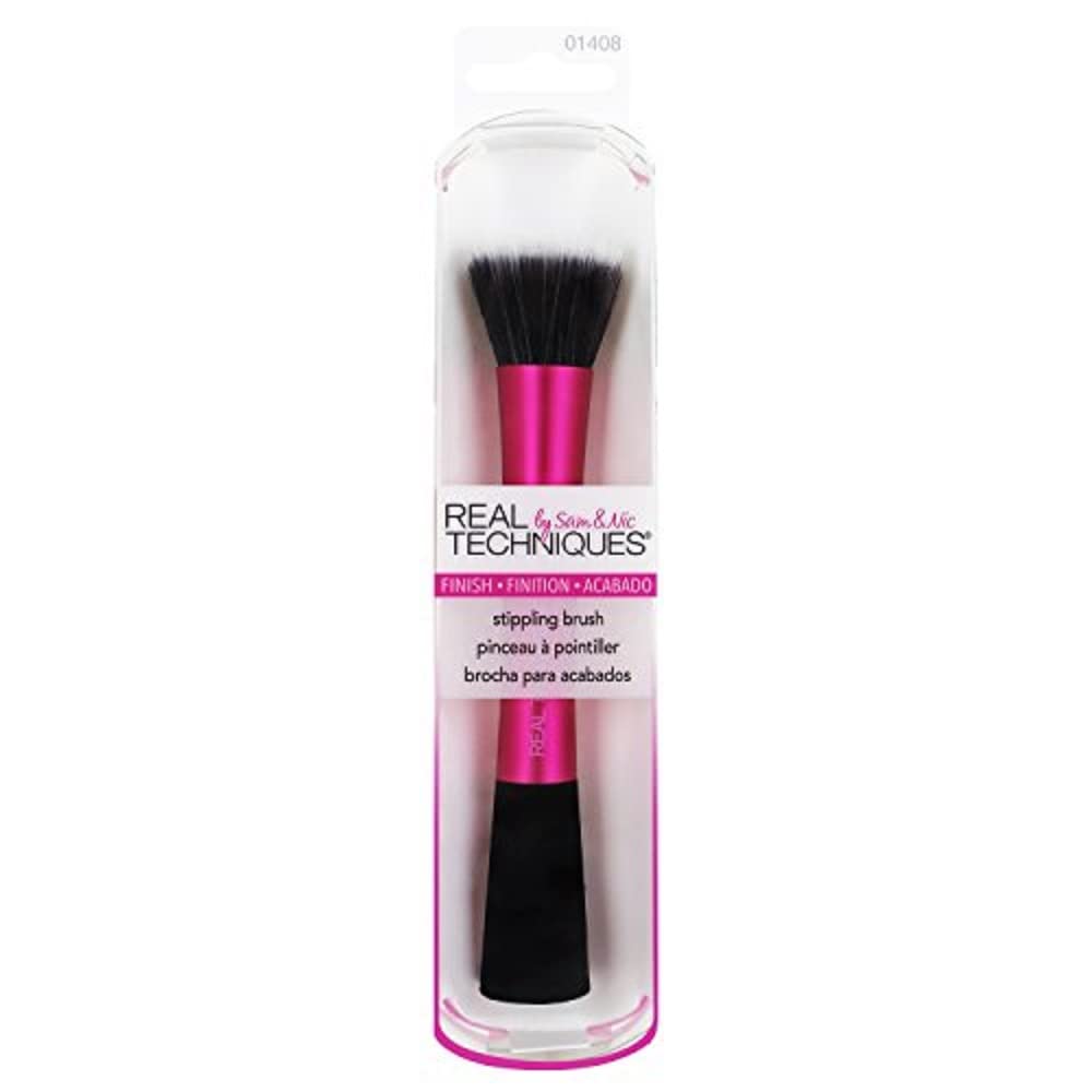 Real Techniques Stippling Brush Dual-Fiber Uniquely Shaped and