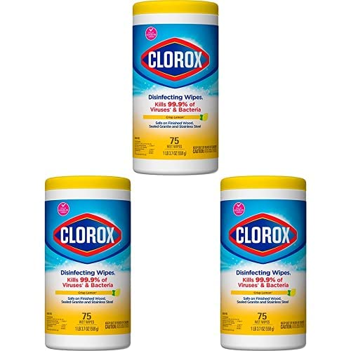 Clorox Disinfecting Wipes, Bleach Free Cleaning Wipes, 75 Wipes, Pack of 3,  Fresh Scent (Package May