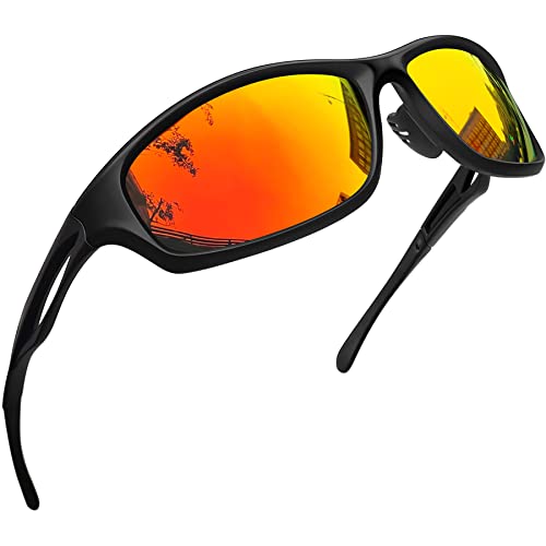 Joopin Sport Sunglasses Polarized UV Protection Wrap Around Sun Glasses  Shades for Men Women Black Frame