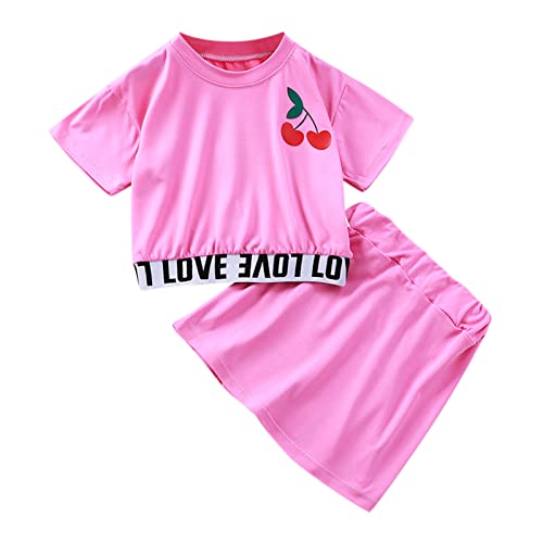 Baby Clothes for Christmas Toddler Kids Girls Clothes Short Sleeve Fruit  Print T Shirt Teen Girl Crop Clothes Hot Pink 3T