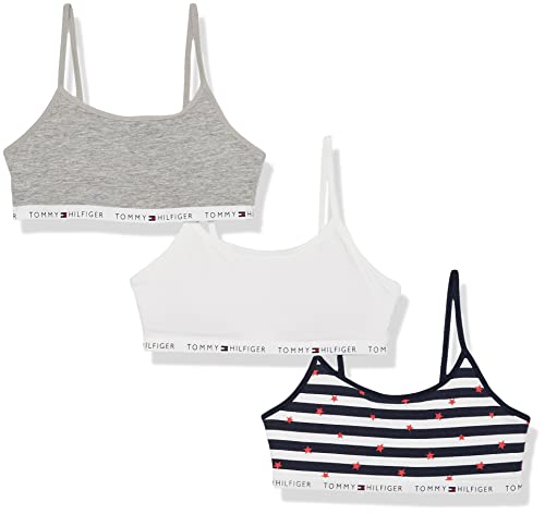 Tommy Hilfiger Girls' Crop Sports Bra (Pack of 2), Racerback Straps & Soft  Elastic Waistband, Cotton