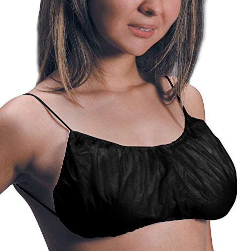 Pack of 50 Black Disposable Bras Bikini,Shoulder Loops, Individually Packed  - Spray Tan, Spa Salon Top Garment Underwear, Airbrush Spray Tanning Bra