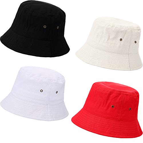 4 Pieces Bucket Hat Sun Hat Beach Fishing Hat Travel Hat for Men