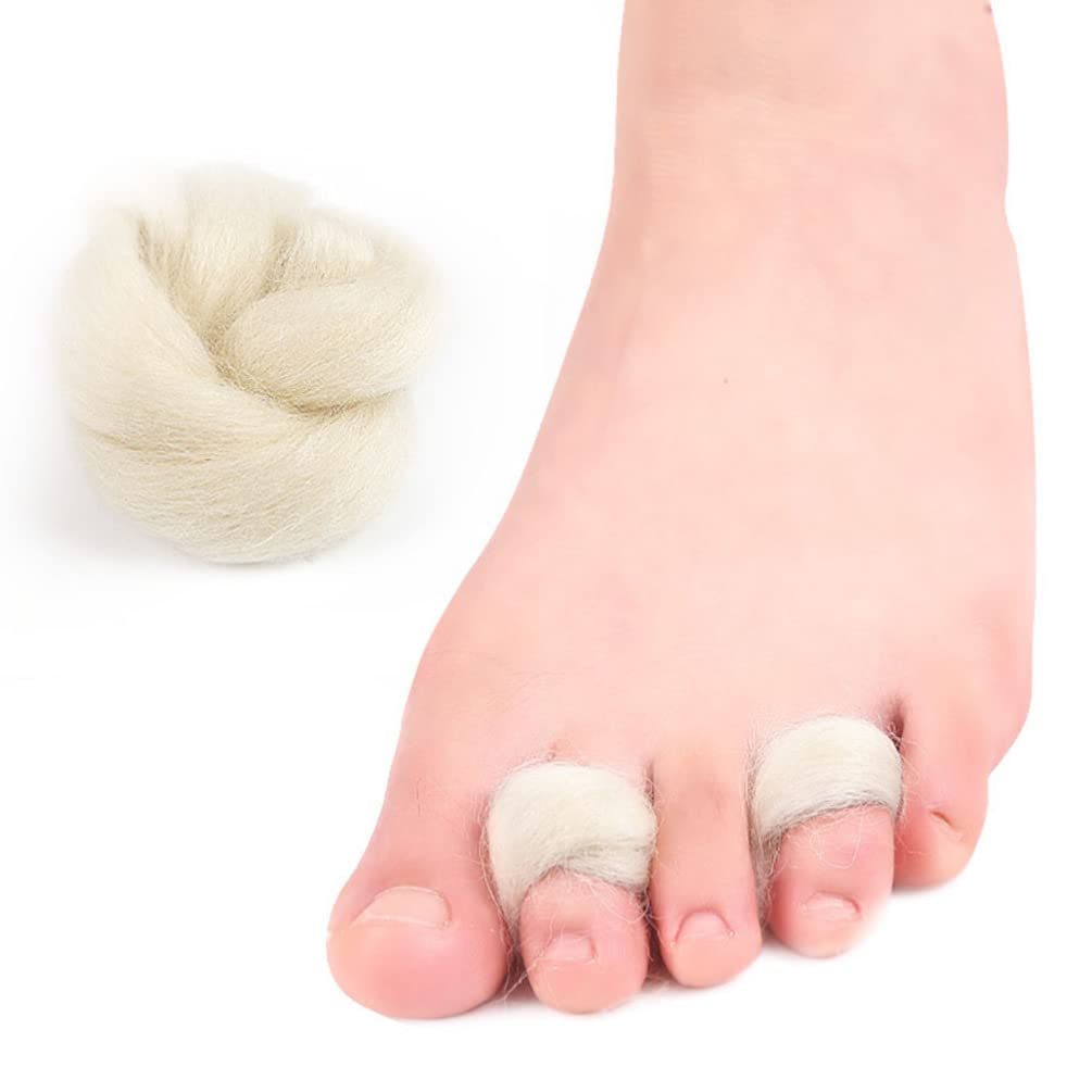 SUPVOX Lamb 4Pcs Lambs Wool Padding Wool for Toes Sweat-absorbing Toe  Separators Cushioning Comfort and