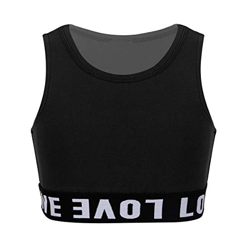 Freebily Kids Girls Stretchy Sports Bra Jazz Street Belly Modern