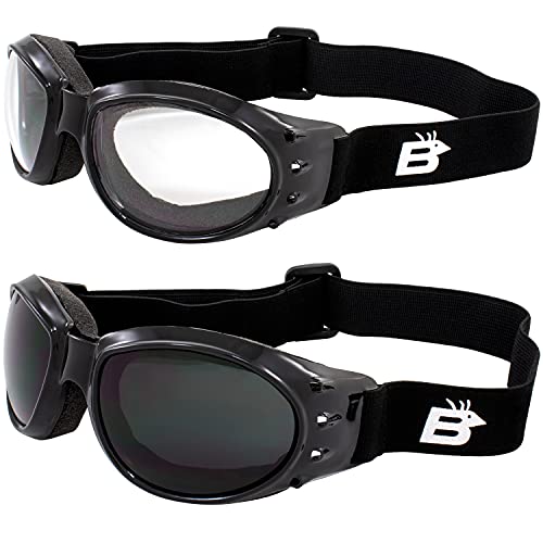 Birdz Eagle Red Baron Motorcycle Airsoft Goggles Clear & Super Dark Day  Night