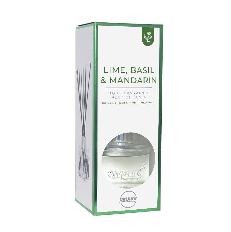 Airpure Reed Diffuser - Lime Basil and Mandarin 8 x Black Sticks 100 ml