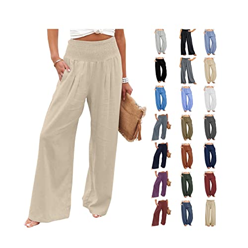 Vintage Women Ethnic Splicing Harem Pants Elastic Waist Wide Leg Trousers  Baggy Loose Cotton Linen Pants-Layfoo : Amazon.in: Clothing & Accessories