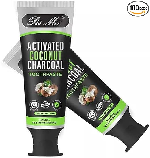 Organic Activated Coconut Charcoal Toothpaste Vegan Teeth Whitening