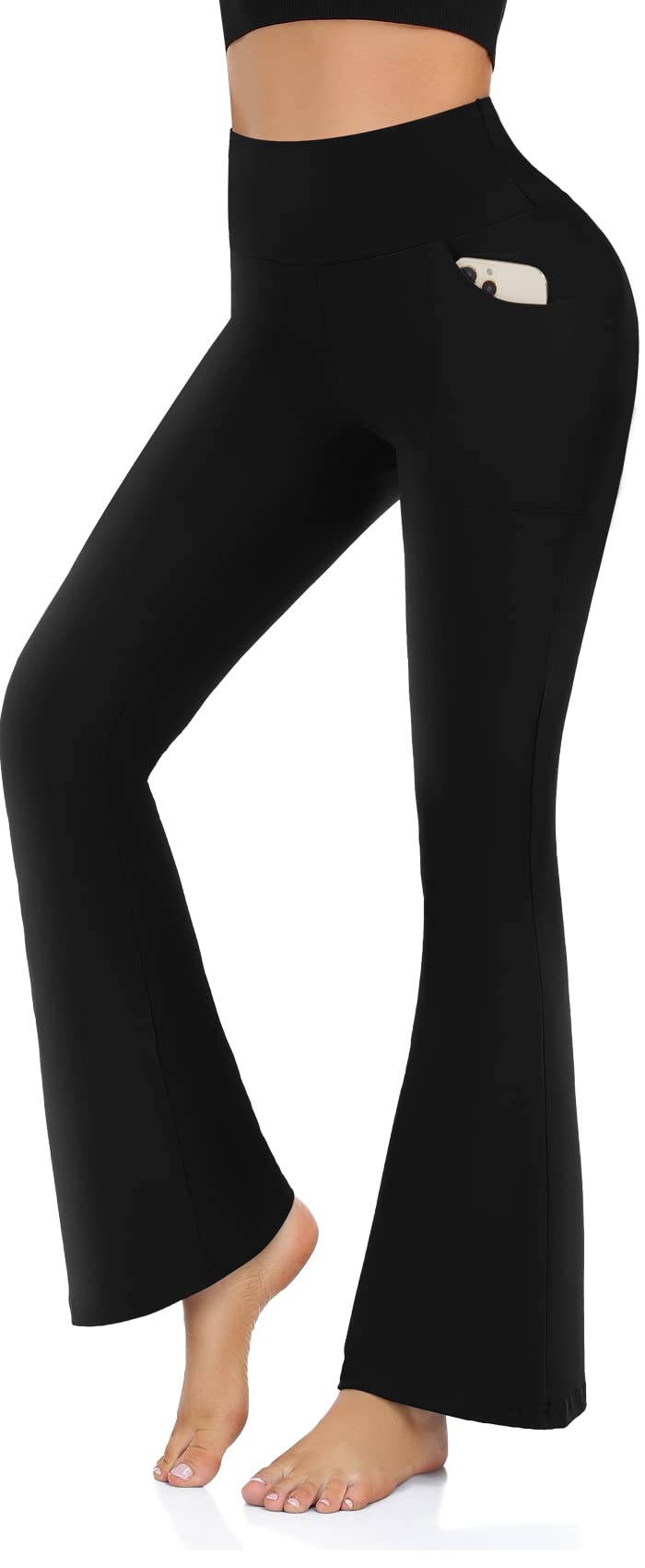 Aoliks Bootcut Yoga Pants with Pockets for Women - Flare Leggings with  Pockets Workout Bell Bottom Jazz Dress Work Pants X-Large Flare-black