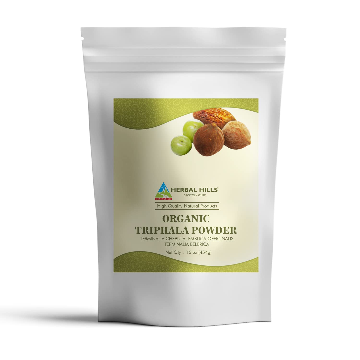 Herbal Hills Organic Triphala Powder | 16 Oz (454 GMS) | Organic Formula of  Amla Haritaki & Bibhitaki | Supports Detoxification and Cleansing | USDA  Organic Certified (16 oz (Pack of 1)) 1 Pound (Pack of 1)