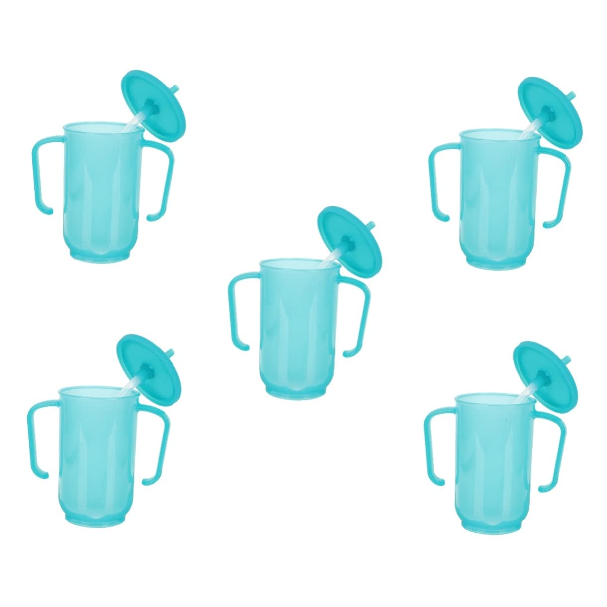 BESTonZON 5pcs Drink Feeding Feeder Elderly Mug Adult Bottle Disabled  Bedridden Leak-proof Nursing Straw Spillproof Training Tumbler with Cup Lid  Care Convalescent Water Blue Cups Exclusive Bluex5pcs 15x12cmx5pcs