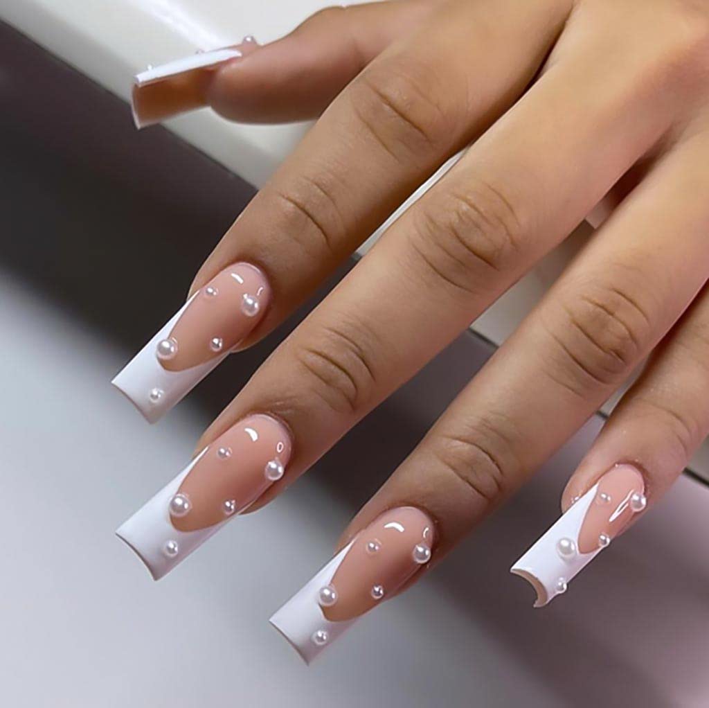 Uranian Short Press on Nails Square White Fake Nails India | Ubuy